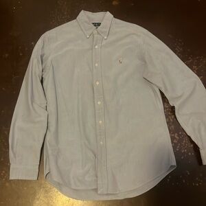 Polo Custom Fitted Button Up Size Medium Light Blue